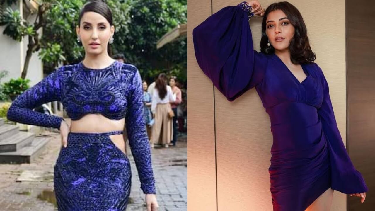 Kajal Aggarwal and Nora Fatehi dazzle in navy blue long-sleeve outfits (see pics) 807710