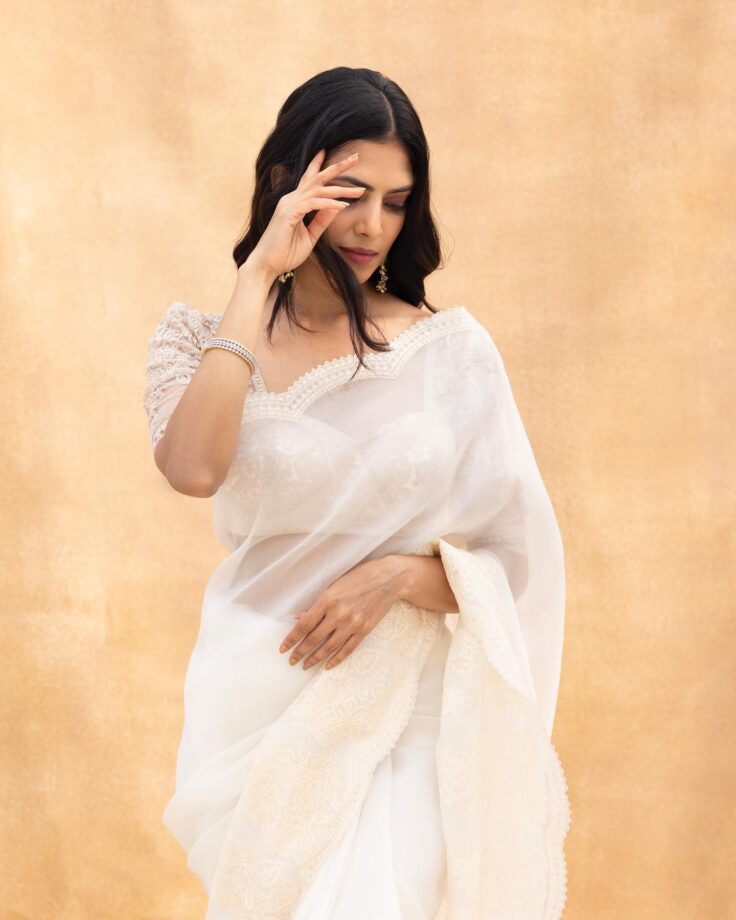 Malavika Mohanan is a vision to hold in white transparent saree, Ananya Panday appreciates 804914