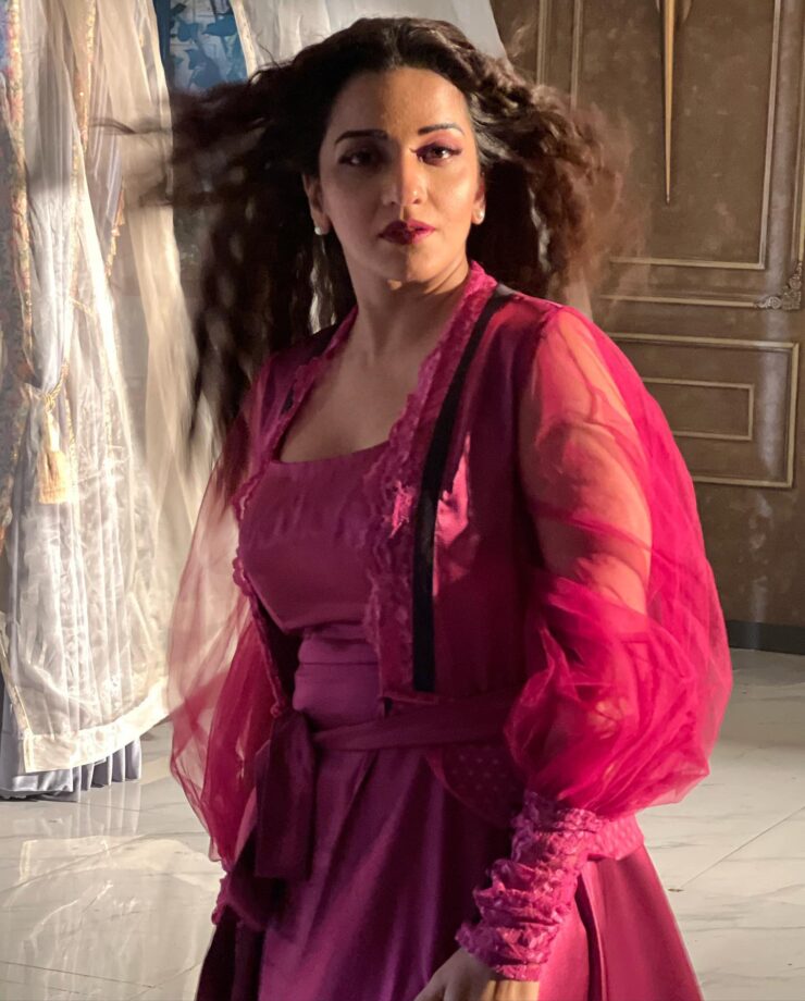 Monalisa Looks Sizzling In Satin Gown, Vikrant Singh Feels Love 806869