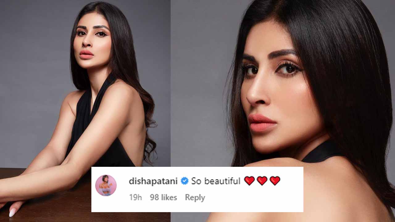 Mouni Roy looks gorgeous in black halter neck backless outfit, Disha Patani reacts 806151