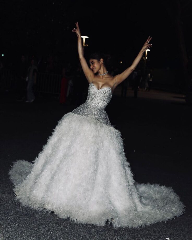 Mouni Roy Turns Cinderella In White Sparkling Feathered Gown At Cannes 809851