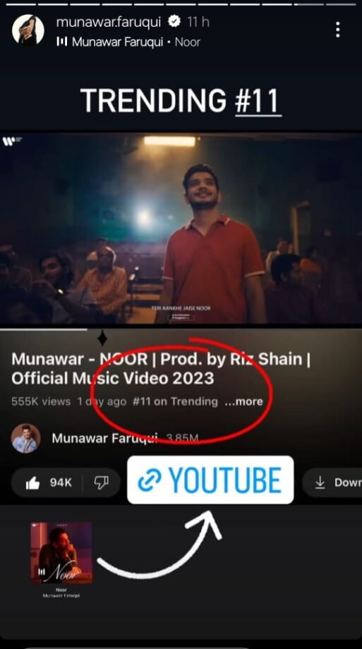 Munawar Faruqui's Noor Trending On YouTube, Check Out Now 804446