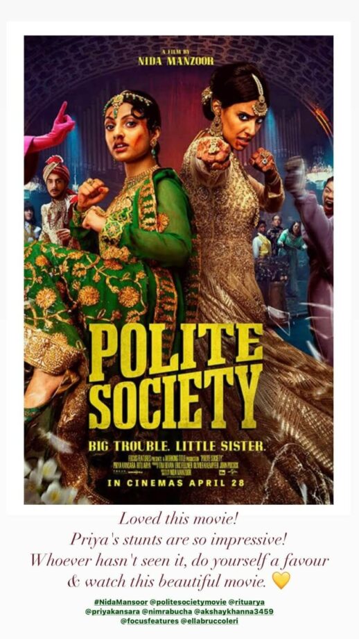 Priyanka Chopra reviews ‘Polite Society’, in awe of Priya’s stunts 810790