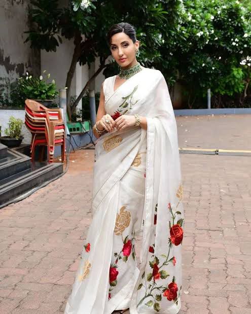 Nora Fatehi stab hearts in see-through floral sarees, come check out 809373