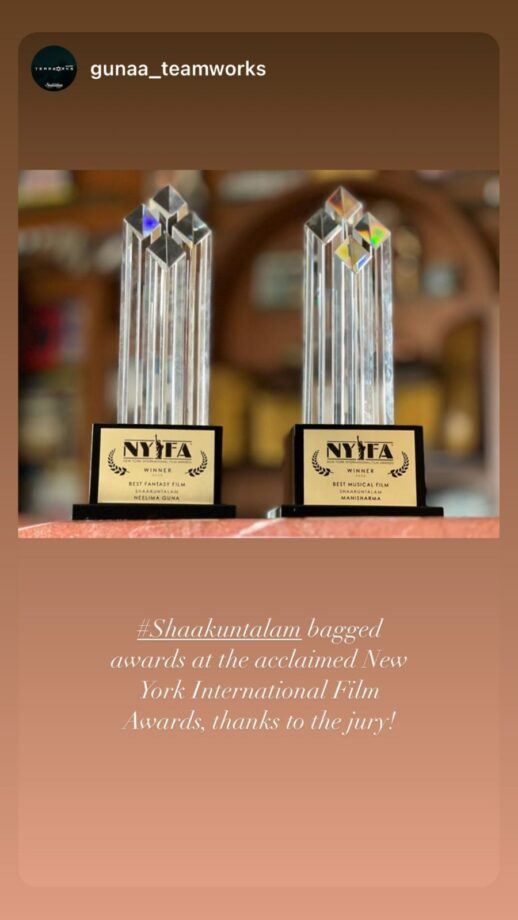 Samantha Ruth Prabhu starrer Shakuntalam wins prestigious awards at New York International Film Festival 809956