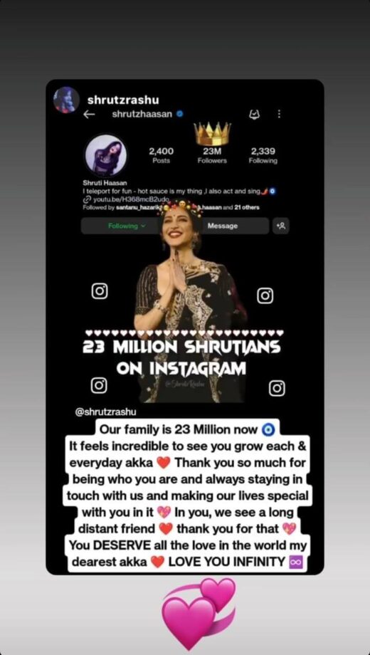 Shruti Haasan Completes 23 Million On Instagram, Fans Shower Love 803430
