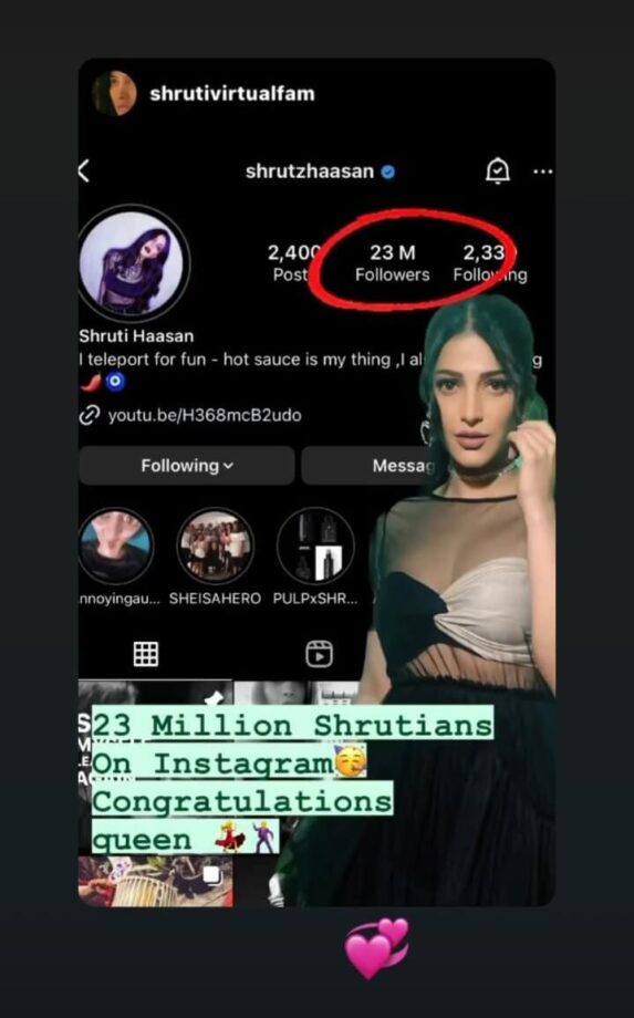 Shruti Haasan Completes 23 Million On Instagram, Fans Shower Love 803429