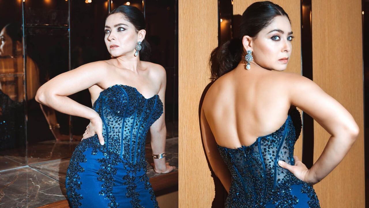 Sonalee Kulkarni Sparkles In Stone Embellished Bodycon Gown(Rare Pics) 807945