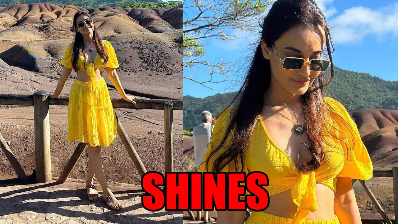 Surbhi Jyoti shines bright like a sunflower in yellow skirt and top set, fans go bananas 808295