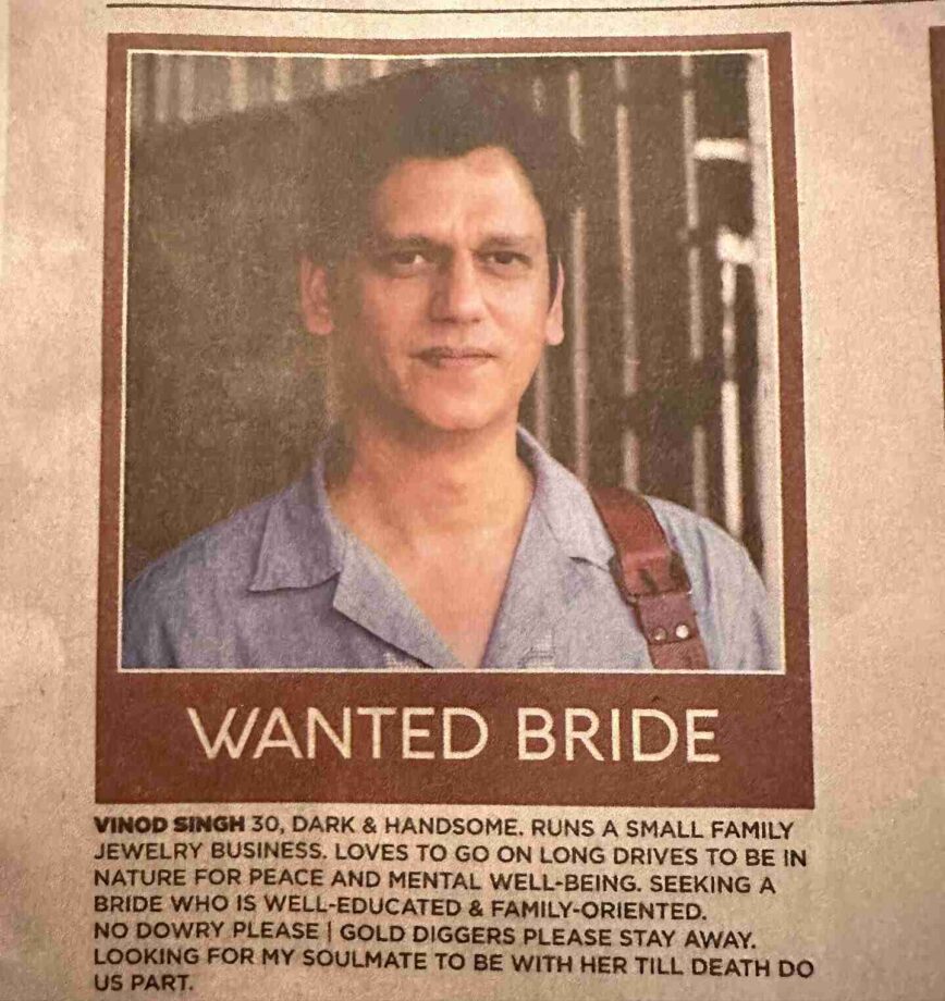 Vijay Varma’s ‘wanted bride’ ad goes viral, netizens say ‘Tammana ki tammana main…’ 807339