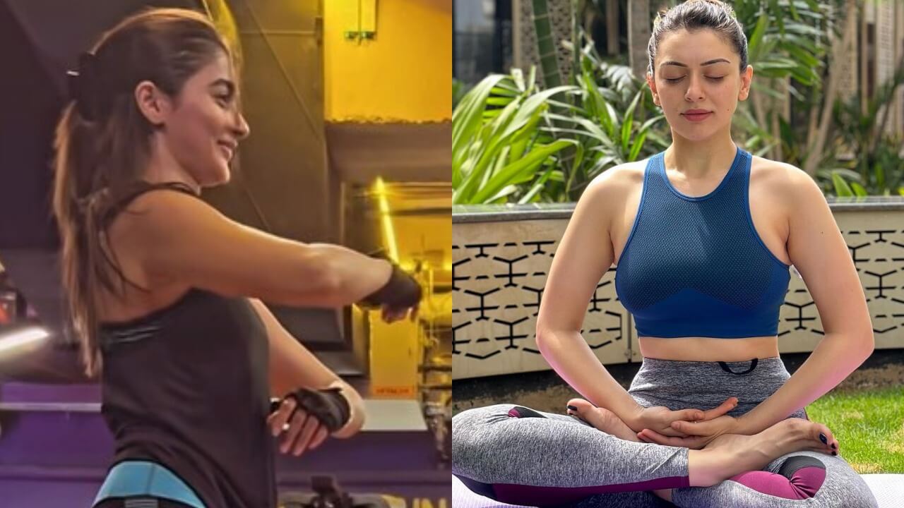 A sneak-peek into Pooja Hegde and Hansika Motwani's workout routine on International Yoga day 818450