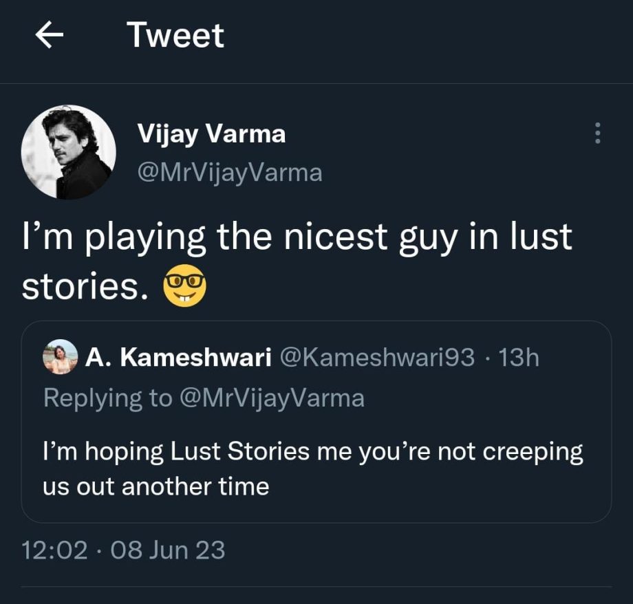 After being the villain in Darlings, Dahaad, Vijay Varma gears up to play the 'nicest guy' role in Lust Stories 2 813847