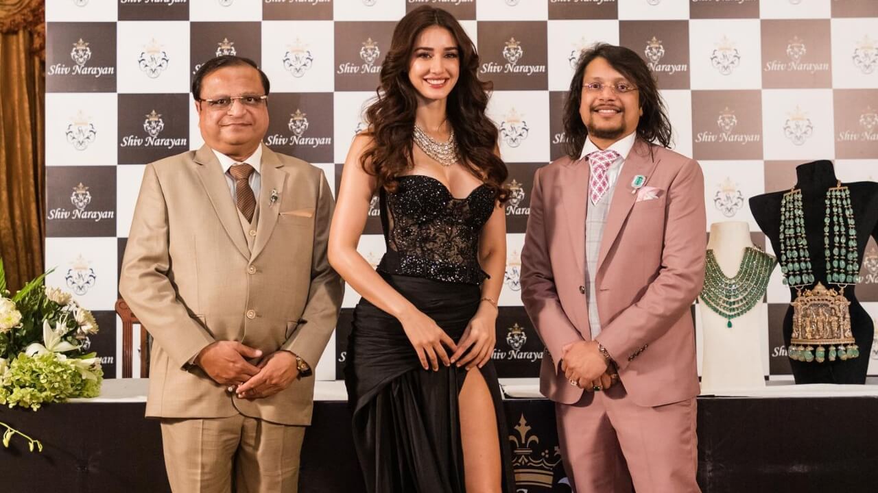 Disha Patani exudes radiance in black embellished corseted long gown 812576