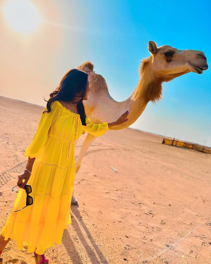 Jasmin Bhasin's adorable camel love moment in Abu Dhabi 812729