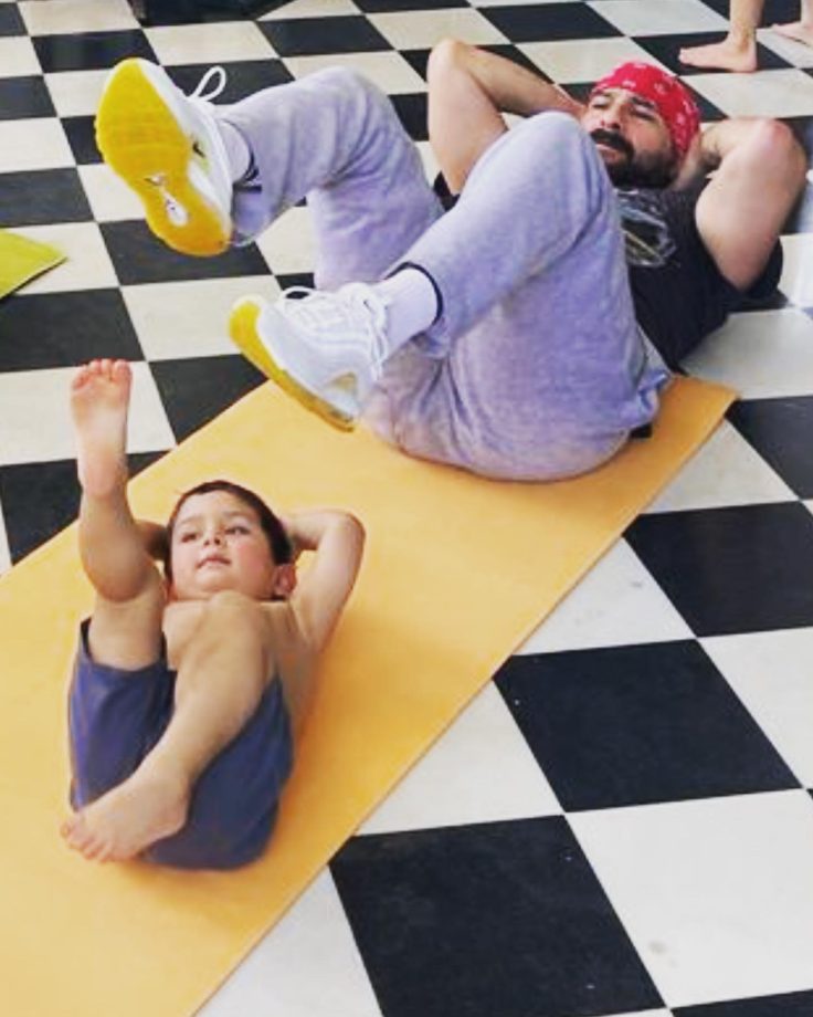 Kareena Kapoor snaps hubby Saif Ali Khan and baby Jeh performing yoga, see cute family moments 818456