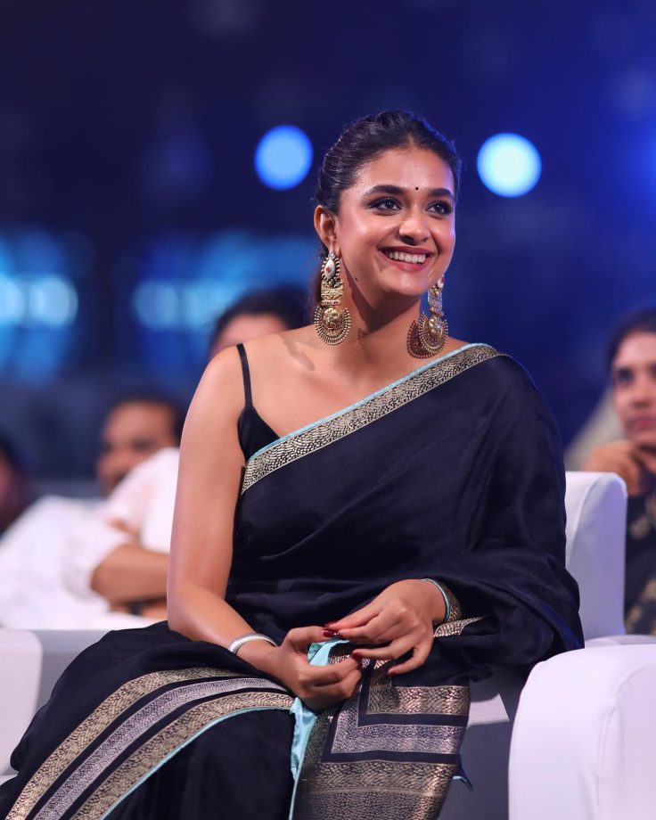 Keerthy Suresh prompts elegance in black sheer saree, check out 814673