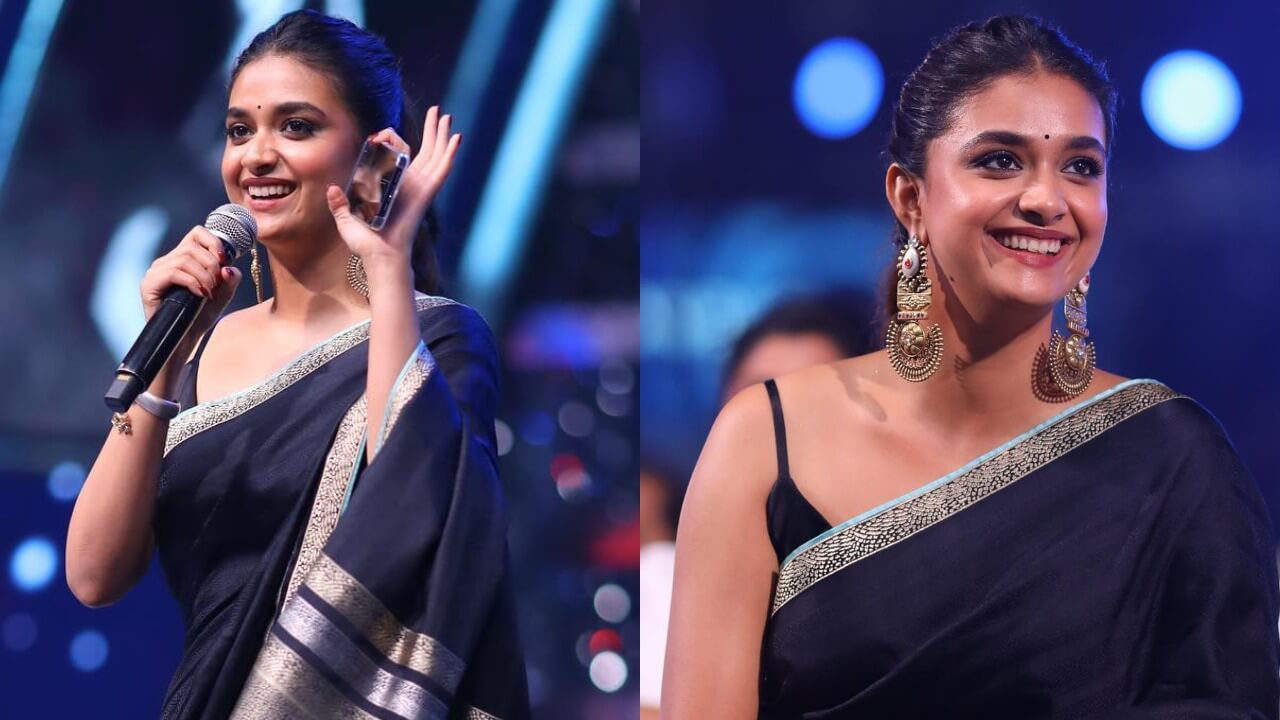 Keerthy Suresh prompts elegance in black sheer saree, check out 814666