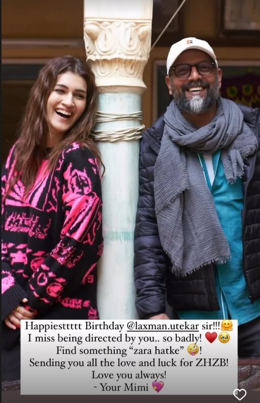 Kriti Sanon drops a sweet birthday wish for Mimi director, Laxman Utekar 811959
