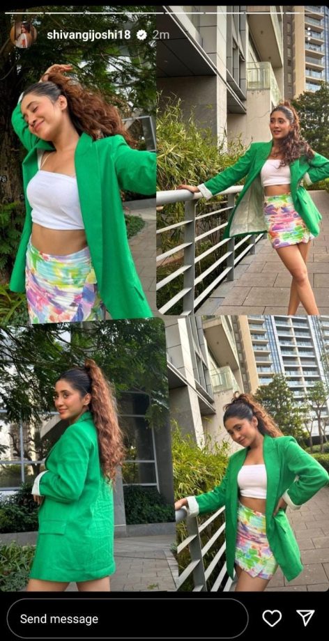 Shivangi Joshi's Latest Style In Green Co-ord Set And Floral Skirt Makes Her The Most Stylish Beauty 819535