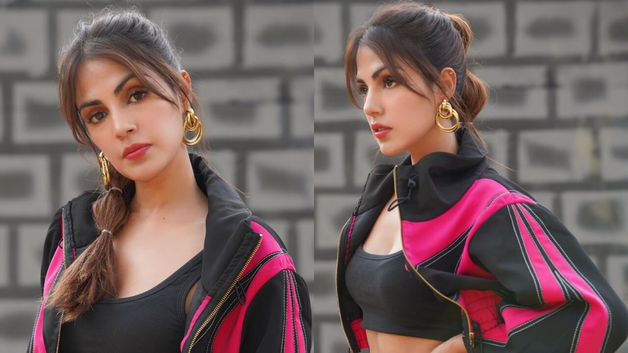 Stop and stare! Rhea Chakraborty looks grand in hot pink and black athleisure 816874