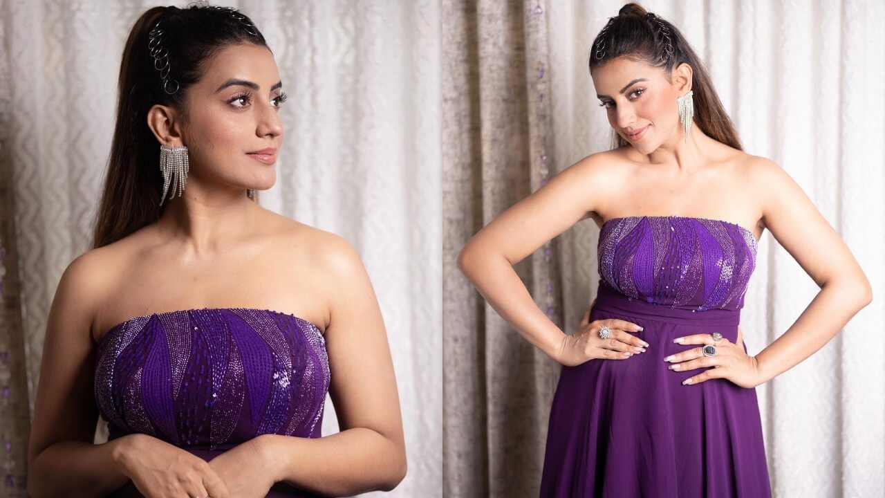 Akshara Singh Turns Muse In Purple Sparkling Gown; See Pics 834365
