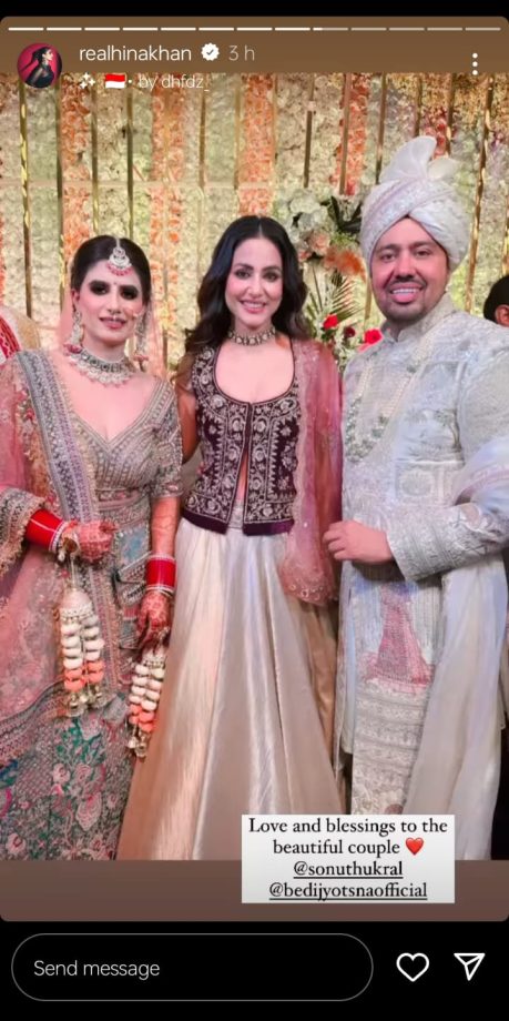 Hina Khan Looks Jaw-Dropping In Maroon Lehenga, Attends Friend's Wedding 823188