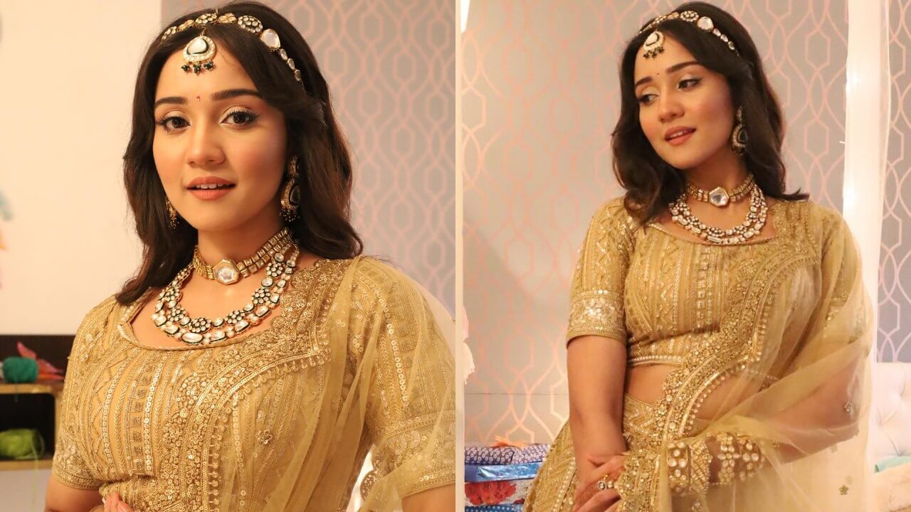 In Pics: Ashi Singh Turns Bride In Gold Lehenga 832194