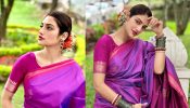 In Pics: Nusrat Jahan embraces classic South Indian fashion motifs with a saree and a floral bun 834720