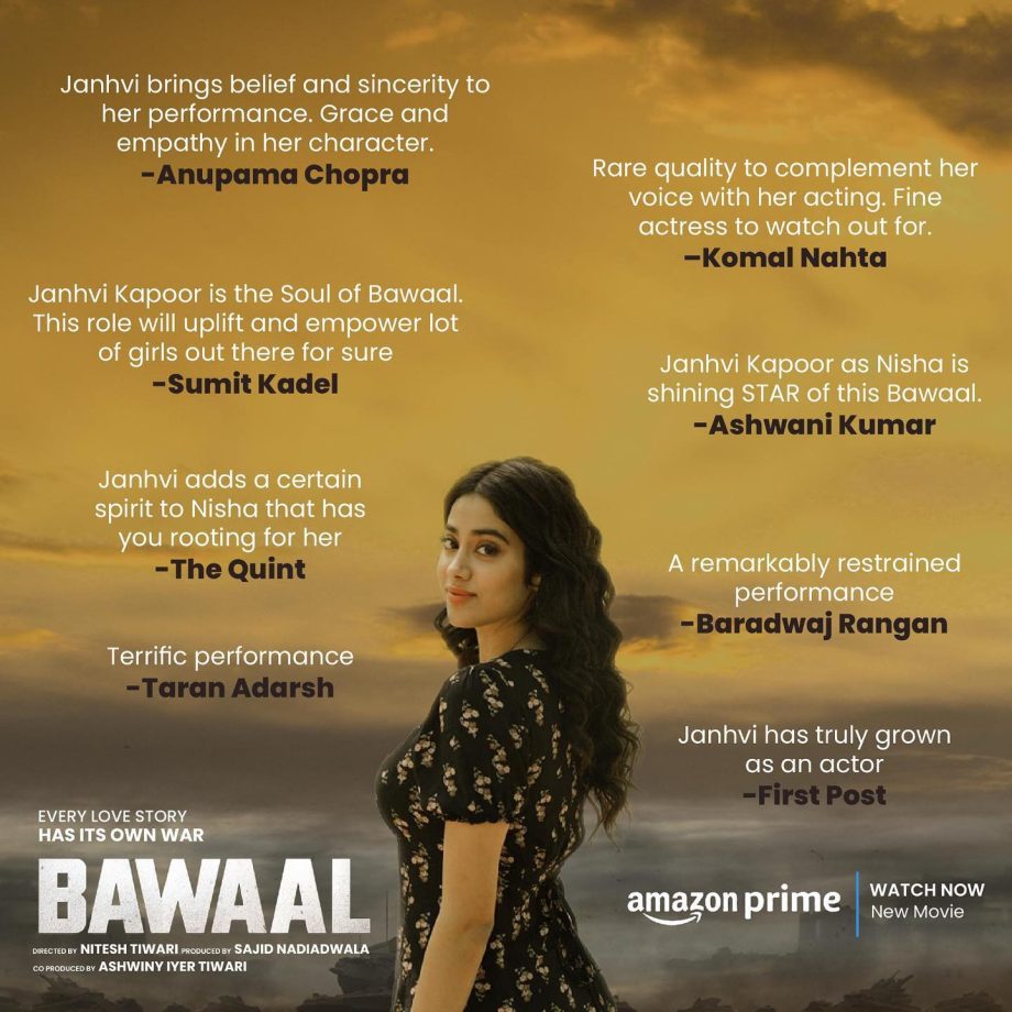 'Itna Pyar', Janhvi Kapoor Pens A Heartfelt Note For 'Bawaal' Reviews 836954