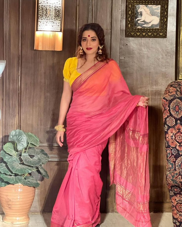 Monalisa Looks Magical In Jaw-Dropping Pink Saree; Check Here! 833163