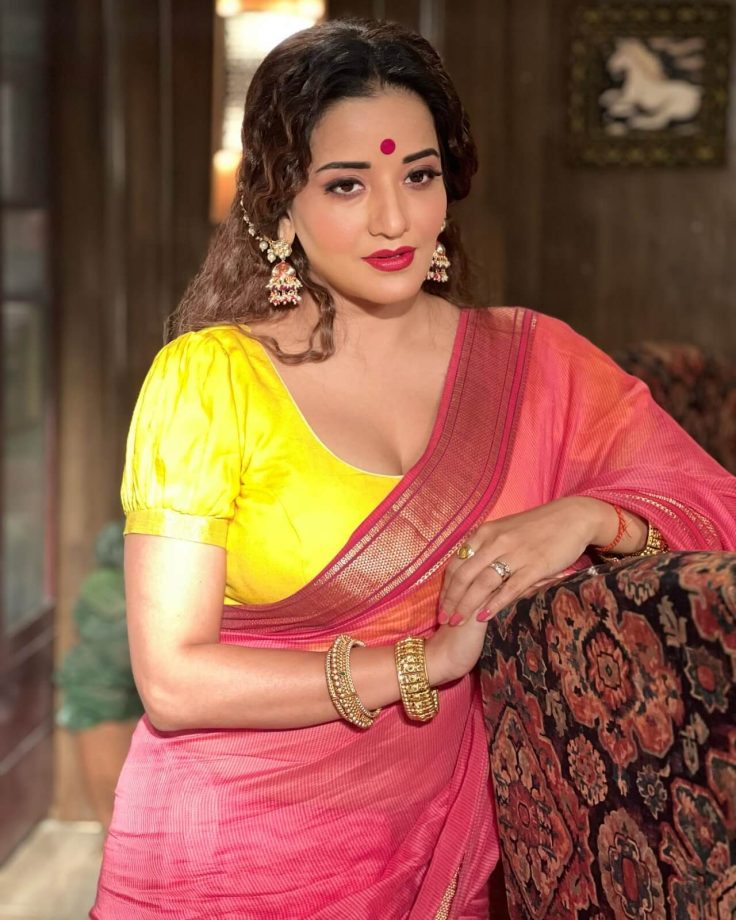 Monalisa Looks Magical In Jaw-Dropping Pink Saree; Check Here! 833167