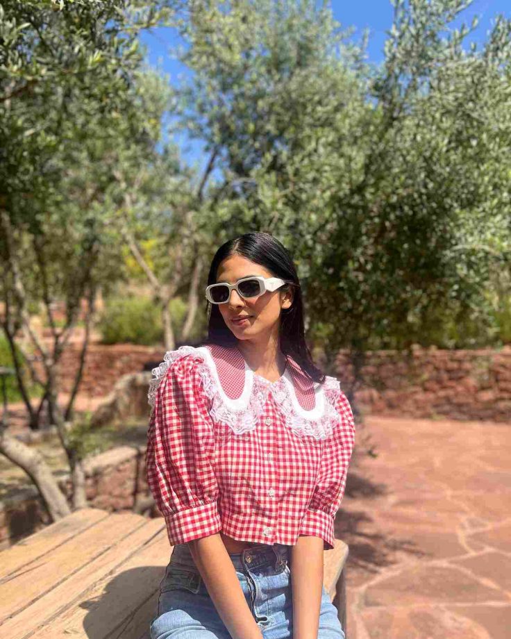 Morocco Diaries: Malavika Mohanan strolls in chic Victorian red-white checkered top, see pics 832483