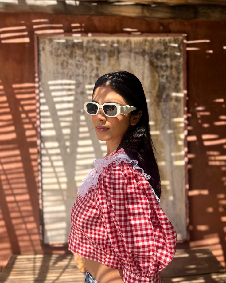 Morocco Diaries: Malavika Mohanan strolls in chic Victorian red-white checkered top, see pics 832477