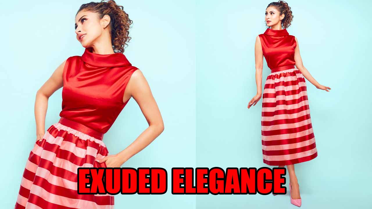 Mouni Roy Steals Our Hearts In Striped Midi Skirt and Top 831586