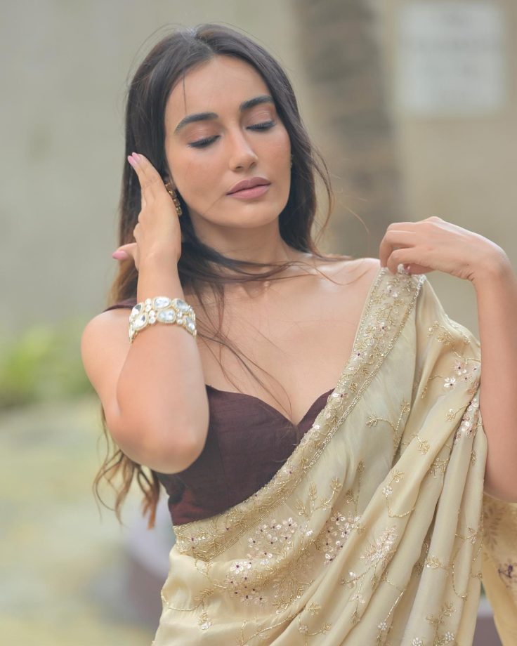 Surbhi Jyoti Stuns in Sand Beige Sequin Saree; Serves Major Fashion Goals 838635