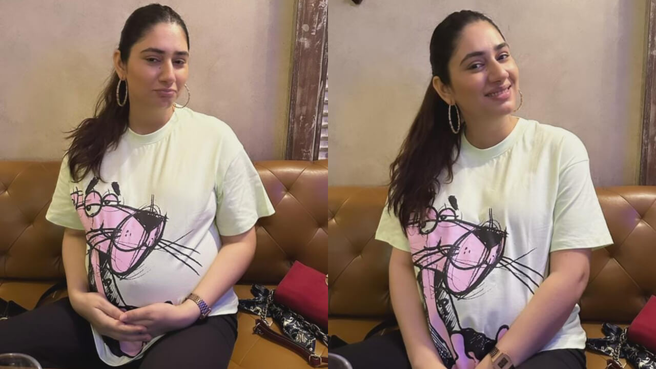 Cuteness Overloaded: Disha Parmar Flaunts Baby Bump In White Top And Black Trouser 844559