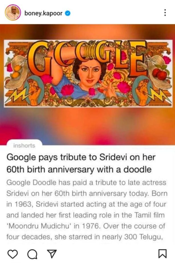 Google Doodle honours Bollywood icon Sridevi on her 60th birth anniversary 842663