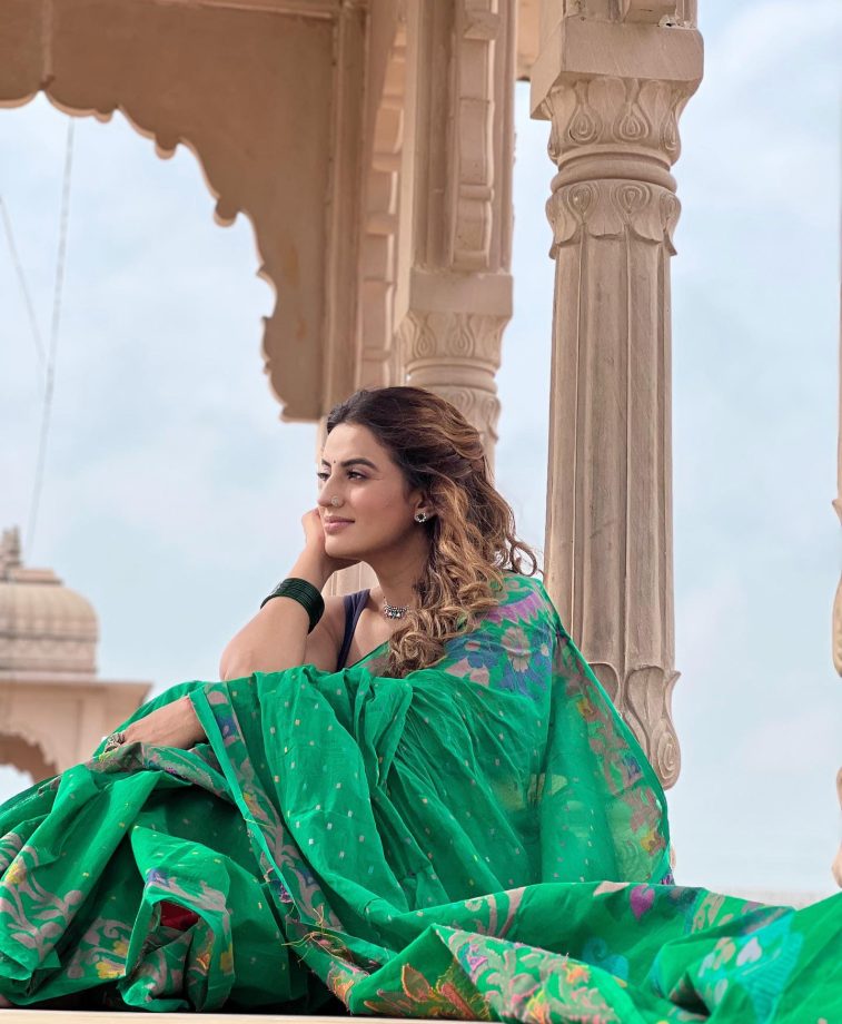 In Pics: Akshara Singh Looks Magical In Green Saree 843649