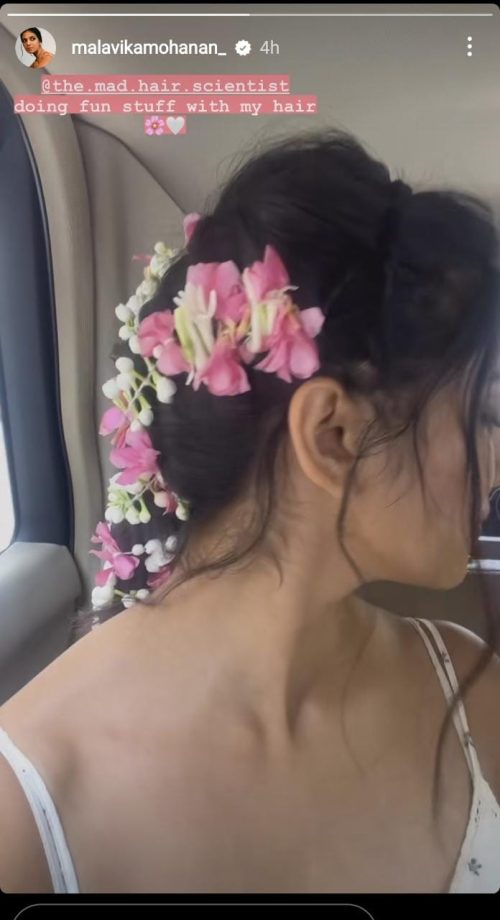 Malavika Mohanan Adorns Her Hair With Flowers, Looks Mesmerizing 843316