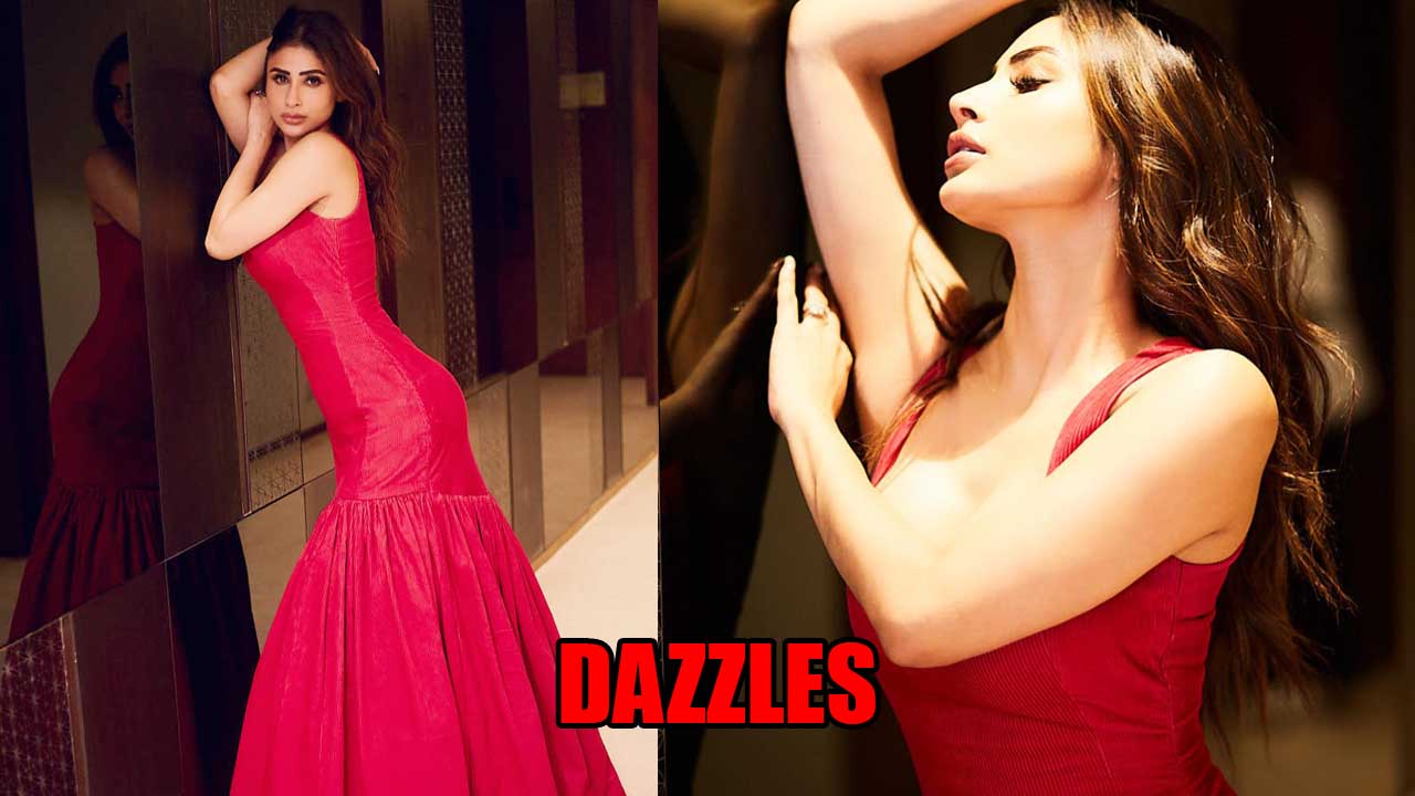 Mouni Roy Dazzles In Red Corduroy Gown, See Pics 841486
