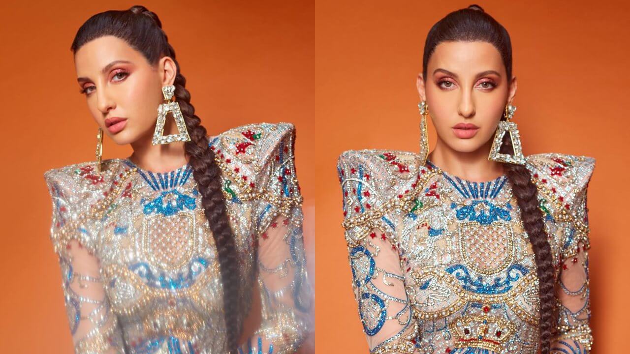 Nora Fatehi Looks Majestic In Embellished Bodycon By Falguni Shane Peacock 847334