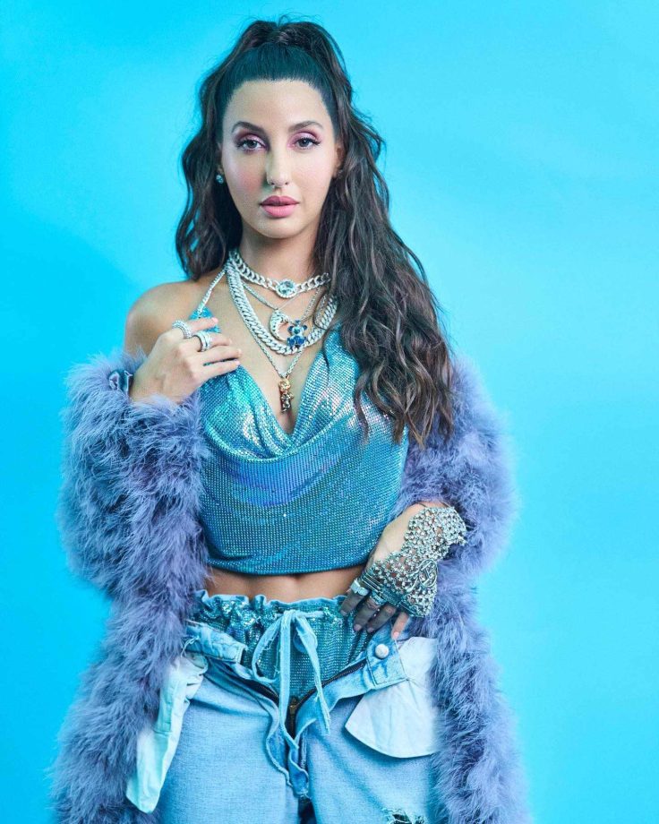Nora Fatehi Turns Up The Glamour In Plunging Top And Unbuttoned Denim; See Pics 839805