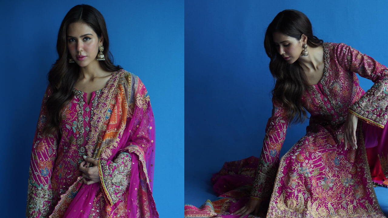 Sonam Bajwa Channels Royal Allure In Pink Intricately Crafted Salwar Suit 843872