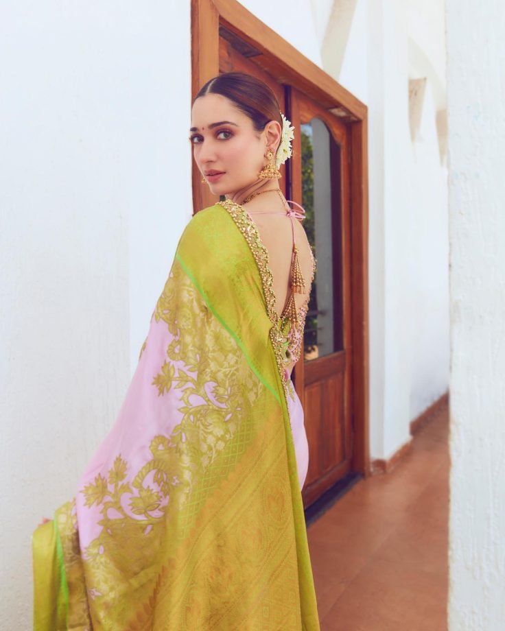 Tamannaah Bhatia blends tradition in golden embroidered saree, see pics 841140