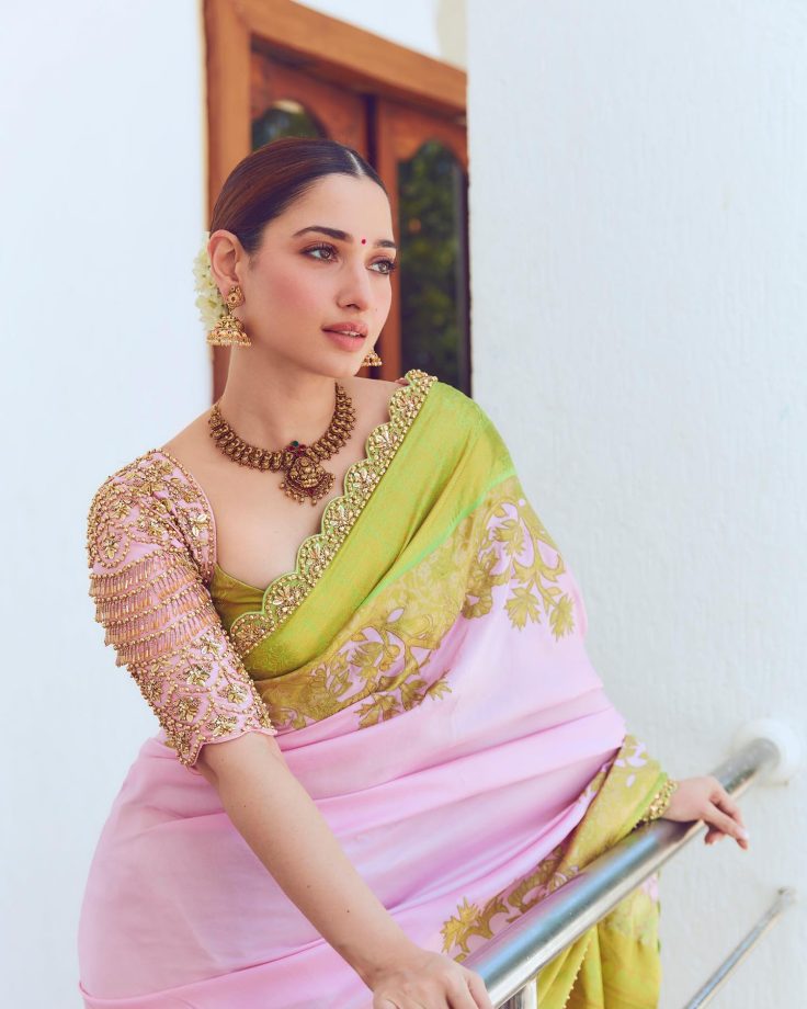 Tamannaah Bhatia blends tradition in golden embroidered saree, see pics 841141