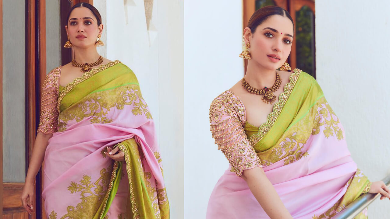 Tamannaah Bhatia blends tradition in golden embroidered saree, see pics 841144