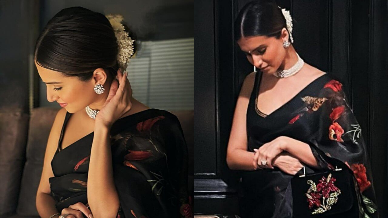 Tara Sutaria stuns in a gorgeous floral black saree, see pics 845858