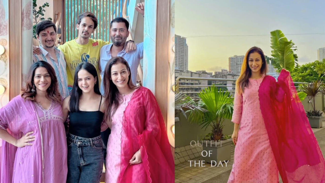 TMKOC'S Sunayana Fozdar Looks Pretty In Pink Ethnicity, Poses With Her Squad 847623