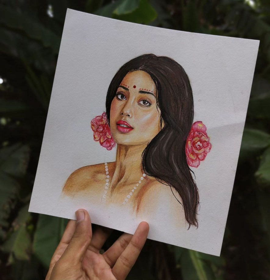 A Janhvi Kapoor fan wins internet with his ‘real-life’ sketching skills, shares a portrait of former 850373