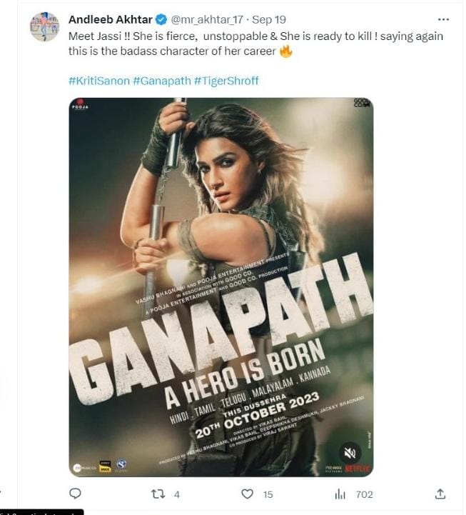 After taking social media by storm with the first look of Tiger Shroff and Kriti Sanon from Ganapath: A Hero Is Born, fans are now eagerly waiting for the teaser 853632